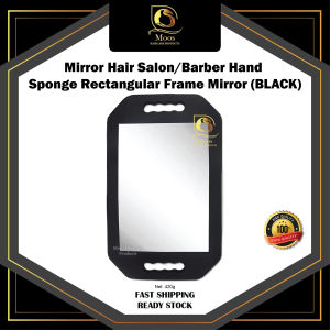 Mirror Hair Salon / Barber Hand Sponge Rectangular Frame Mirror (Black)
