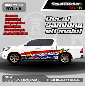 RYL 130-STIKER DECAL MOBIL KIJANG SEDAN INNOVA XENIA AVANZA AGYA SIGRA BRV GRATIS CUSTOM NAMA