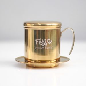 Phin Pha Cà Phê Inox 304 Mạ Vàng Flusso Specialty Coffee-
