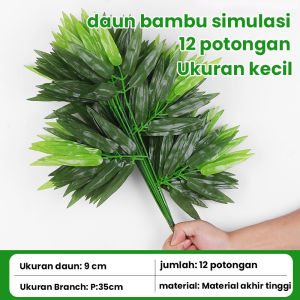 12 bungkus daun bambu buatan untuk dekorasi pesta rumah