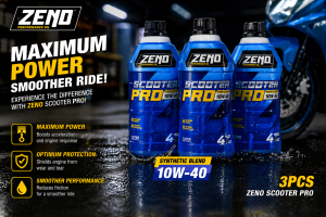 ZENO SCOOTER PRO SAE 3pcs - 10w40 1L/800ML Fully Synthetic Oil | High Quality and Original