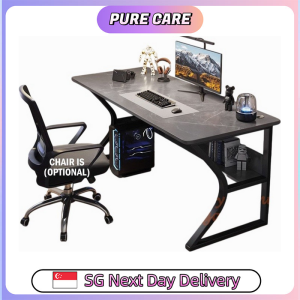 【Pure Care】 Curved Frame Steel Wood Computer Table E-sport Design Study Desk Home Office Desk Gaming Table