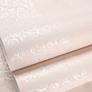 KINGTR 9.5M Sculptured Patterns Wallpaper Non-self-adhesive Non-woven 3D Wall Stickers Modern Solid Color White Vertical Stripe Wallpaper for Living Room