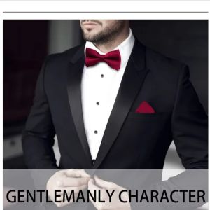 SFFGF Solid Color Bow Tie Set Polyester Collar Pocket Square Set Fashion Accessory Handkerchief Wedding Accessory Set Men