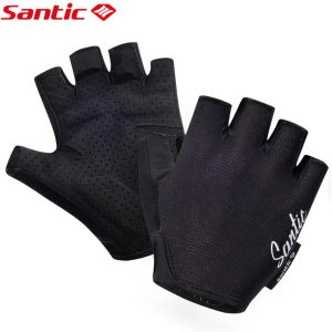 Santic Motorcycle Gloves Men Women Breathable SBR Shockproof Half Finger Sports Bike Cycling Gloves