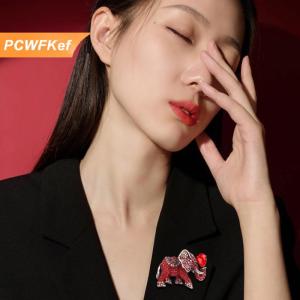 【PCWFKef】 Thời trang pha lê Rhinestone động vật Elephant trâm cài cho phụ nữ áo trang sức accessries Quà Tặng