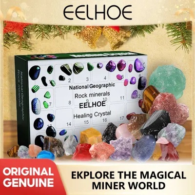 Eelhoe 24pcs/Set Advent Calendar Christmas Countdown Toys Christmas Decor Theme For Kids Teens Ore Gift Box Ordinary Stone Advent Calendar Creative Mineral Stone 24 Days Christmas Gift Box Countdown Calendar Kids Gift