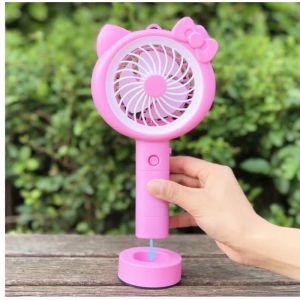 Kipas Angin Lampu Led Hand Mini Fan Usb Portable Karakter - missbejogrosir