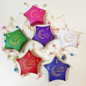 WED Kotak Souvenir Lebaran Bentuk Bintang / Kotak Permen Sovenir Anak Edisi Hari Raya Idul Fitri 2025 ID03