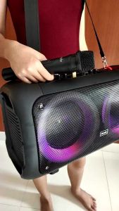 ลำโพงปาร์ตี้ 6.5นิ้วเบิ้ล ลำโพงบลูทูธ BTS-1709X ขนาดพกพาได้ คู่6.5นิ้ว เบสหนัก มีไฟLEDสวยมาก