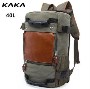 *SG seller* KAKA Canvas Backpack Men Travel Rucksack Laptop Bag Notebook Casual Bag Leather Bag Business Bag good quality bag