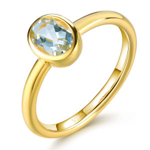 Lohaspie Jewelry Real 925 Sterling Silver Rings Natural London Blue Topaz Ring 925 Silver Ring With Stone Blue Topaz Ring Silver Silver Ring 925 Original For Women Jewelry