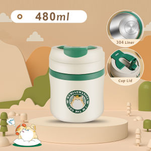 JustLiving 480ML/580ML 304 Stainless Steel Portable Reusable Coffee Mug on-The-Go Travel Vacuum Cup Cold/Warm Leak-proof Tumbler Office Home Supplies Traveling Coffee Mug Water Cup Large Capacity