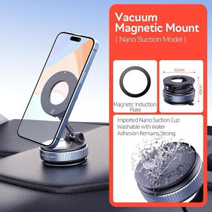 🇸🇬[SG Stock] NEW 2025 Upgraded Nanotechnology Lock Suction Vacuum Magnetic Phone Holder for Car Leather Center Console