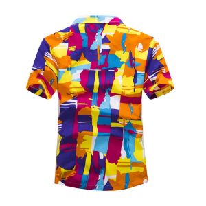 uniesx summer floral Hawaiian polo shirts top shirt short sleeve couple shirt