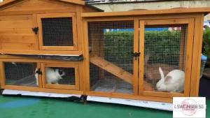 Luxury solid wood double drawer outdoor cage Rabbit cage Chicken cage Duck cage Cat cage Pigeon cage villa king size house