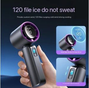 4000 MAH Portable Rolling pulley Bladeless TurboHigh-Speed 120 Gear Stepless Silent Variable Speed Rechargeable Fan