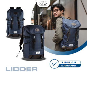 Tas Ransel Daily Backpack Semi Carrier yang Stylish dan Fungsional untuk Sekolah dan kerja muat Laptop 14 inch Atva Lidder Series Navy