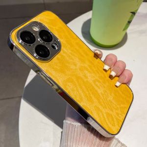Luxury Plating Frosted Leopard Print Case For iPhone 16 15 14 Plus 13 12 11 Pro Max Camera Protection Shockproof Leather Cover