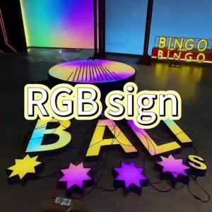 Outdoor Personal RGB Letter LED Sign Custom 3D Acrylic Frontlit LED Illuminated Advertising Channel Letter LED Sign for Business