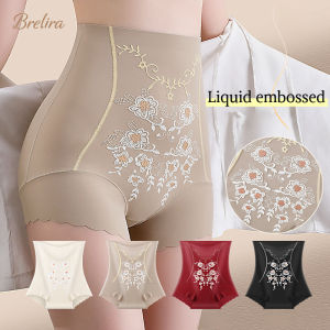 [YWEOKCAU]Liquid Embossed Pants High Waist Tummy Control Seamless Body Shaping Hip Lifting High Elastic  Panties