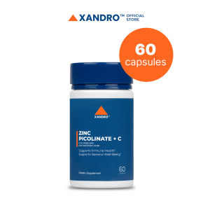 Zinc Picolinate + Vitamin C 250mg | Xandro Lab | 60 Capsules | Superior Absorption for Immunity Skin & Eye Health