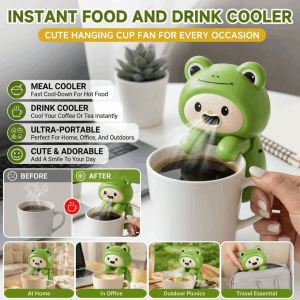 Portable Baby Food Cooling Fan Cute Dog Shaped Fans Clip-On Baby Food Cooler Coffee Chiller USB Rechargeable For Office Home