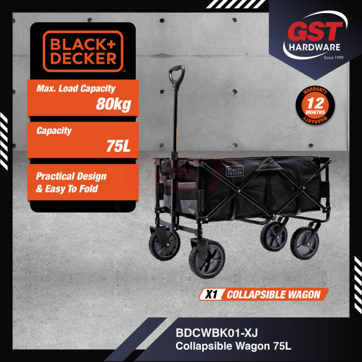 Black Decker 75L Collapsible Wagon BDCWBK01 XJ Camping Trolley