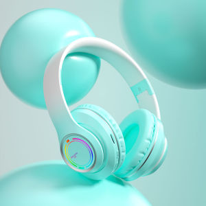 New Gradient Color Wireless Headphones Foldable Stereo Bass Bluetooth 5.3 Earphones Kids Girls Gift With Mic for iPhone TV Game