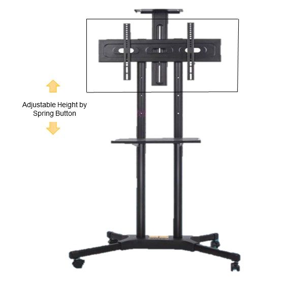 Multifunctional Mobile TV Cart / Adjustable Height TV Stand With
