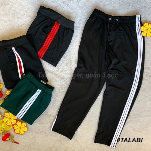 [Có Video và Size] Quần 3 Sọc Nam Nữ Talabishop Vải Poly Xịn - Hình Thật - Không Xù Lông