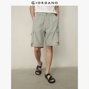 Giordano Men Drawstring elastic waist cargo pockets shorts Free Shipping 01105535