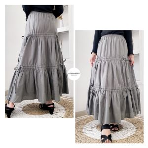 LOLI SKIRT - FLOTTILICIOUS / Rok Bawahan Wanita Linen Polos & Serul Tali Pita / Fashion Oufit Korean Style