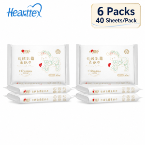 【CozyCasa】 【3/6Packs】心相印Hearttex Moisturizing Facial Tissue 40 Sheets 3-Ply Soft Lotion Tissue for Sensitive Skin