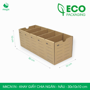 MKCN1N - 30x10x10 cm - 10 khay giấy carton chia ngăn - Khay đựng đồ linh kiện văn phòng phẩm