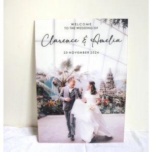 [SG] Customised Personalised Photo Print Acrylic Wedding Sign Wedding Welcome Sign Reception Decor Wedding Entrance Sign