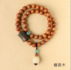 Natural Barbie Laoshan Sandalwood DIY Double-ring long-handled chain prayer beads for men and women decorative accessory