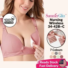 SUMMERGLITZ Wireless Nursing Bra Cotton Breastfeeding Bra Ibu Menyusu  Maternity Women Underwear Push Up Seamless