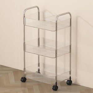 Acrylic Light Luxury Multi-Tier Storage Trolley HB Floor Trolley Luxury Storage Shelf Bathroom Light
