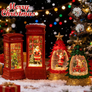 Danko COD โคมไฟ LED รูปตะเกียง มีรูแขวน ลายซานตาคลอส กวาง สำหรับตกแต่งคริสต์มาส โคมไฟคริสต์มาส ไฟประดับ