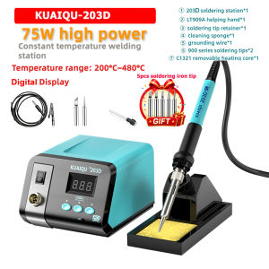 【Shipped from the Philippines】 75W Digital Soldering Iron Station KitPrecision Temperature Control 50°C-480°CCeramic Heating Element ESD Safe Auto Sleep & Temperature Calibration for Electronics DIY PCB & Phone Repair