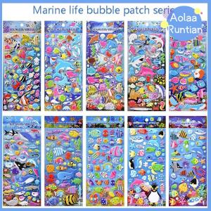 Aolaa Shark Dolphin Fish Stereo Bubble Sticker Diary Sticker Decor Stationery Stickers