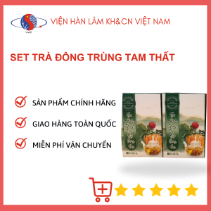 [ CHÍNH HÃNG - SET QUÀ 2 HỘP] Trà đông trùng hạ thảo tam thất thượng hạng giúp ăn ngon ngủ tốt hỗ trợ bệnh nền