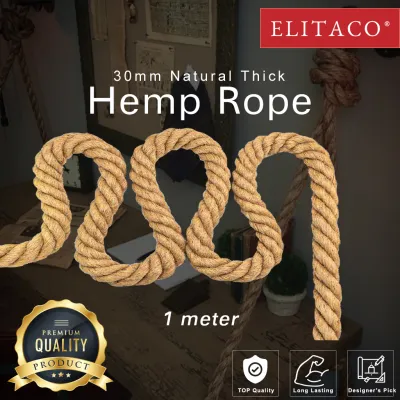 【ELITACO】50mm 30mm 20mm 10mm 5mm Rope Cat Tali kapal Jute Guni Rope Rami Craft Hanging Swing Kucing Jungle Tracking Hiking Climbing manila rope