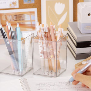 💕 Store opening 💕 Pen Container Solid Acrylic Multifunctional Desktop Makeup Brush Pencil Holder Container Home Supplies Pen Organizer Pen Pot