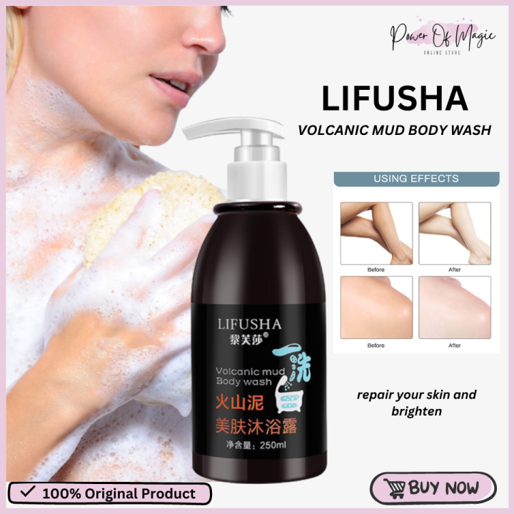 [TOP SELLING] 100 EFFECTIVE LIFUSHA Volcanic mud body wash shower gel