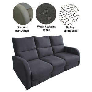 Evelyn Water Resistant Fabric Sofa in 3 Seater