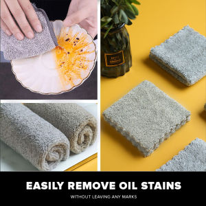 Locaupin 5pcs Multipurpose Cleaning Cloth Remove Oil Stain Kitchen Dish Towel Strong Water Absorption Quick Drying Rag
