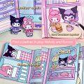 Sanrio Melody and Kuromi DIY Toy Quiet Book Doll Paper Girl Cute Educational Handmade Toys Children Birthday Gift. 