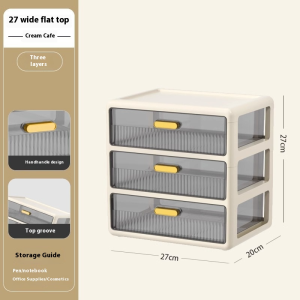 อุปกรณ์จัดระเบียบหน้าจอเดสก์ท็อปแบบใส3ชั้นความจุขนาดใหญ่กล่องเก็บเดสก์ทอปประหยัดพื้นที่อเนกประสงค์ที่เก็บลิ้นชักโปร่งใสสำหรับเครื่องสำอางเครื่องเขียนอิเล็กทรอนิกส์และของขนาดเล็ก